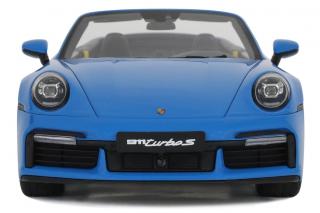 PORSCHE 911 (992) TURBO S CAB SHARK BLUE GT Spirit 1:18 Resinemodell (Türen, Motorhaube... nicht zu öffnen!)